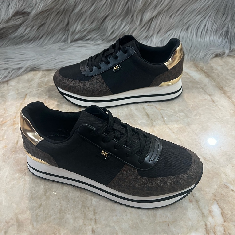 Michael Kors Women's Monique Trainer Lace-up Sneakers - Brown Logo